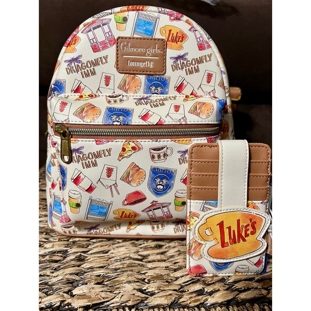 Loungefly Gilmore Girls Icons Mini Backpack Card Holder Set